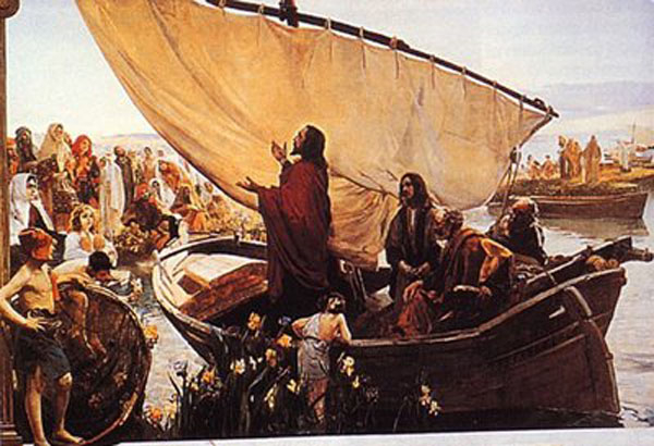 jesus sobre la barca enseñando